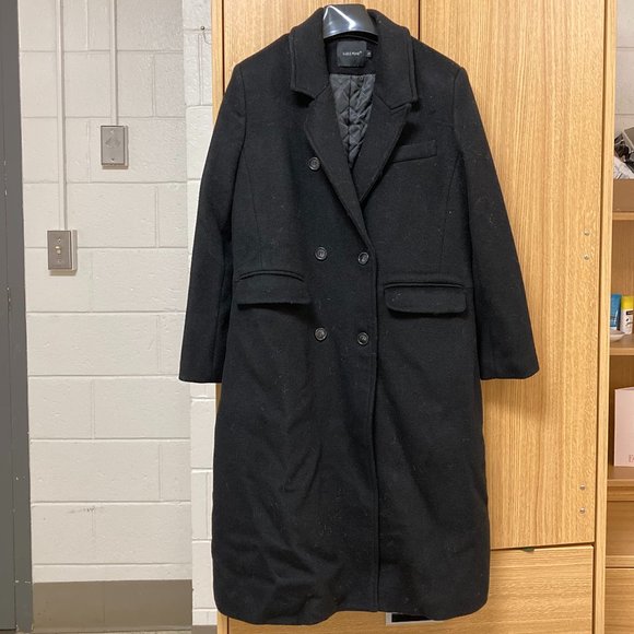 MasaLady Black Double Breasted Wool Coat - Picture 1 of 6